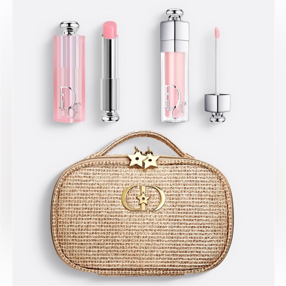 NWT SOLD OUT Dior Lip Balm & Gloss Set with Gold Case